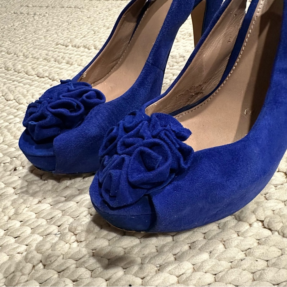 Vince Camuto Royal Blue Peep-Toe Heels